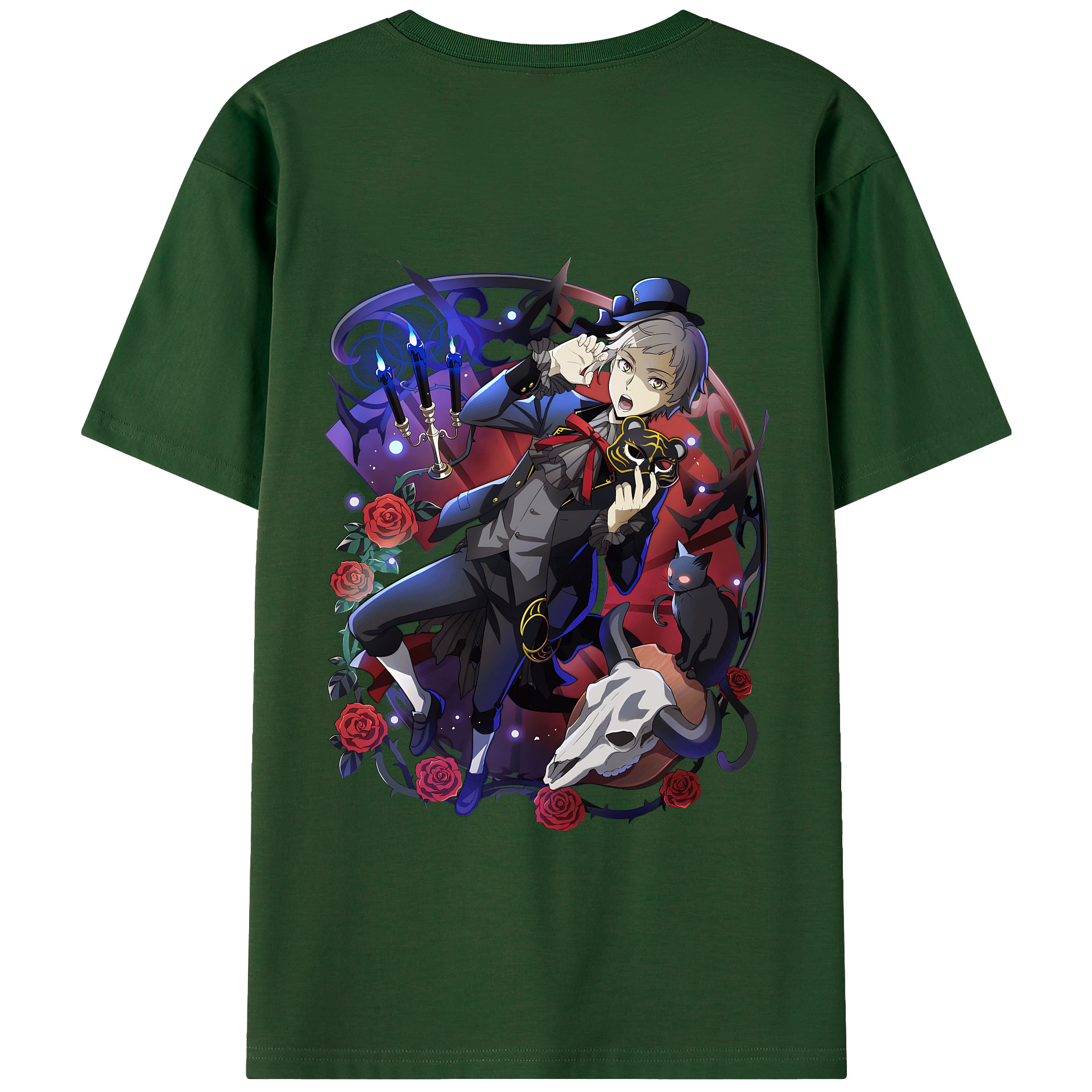 （画像用） 文豪ストレイドッグス Bungo Stray Dogs 綿100％半袖Tシャツ（背面プリント）